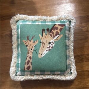 Source Unknown Green and Brown Giraffe Accent Pillow